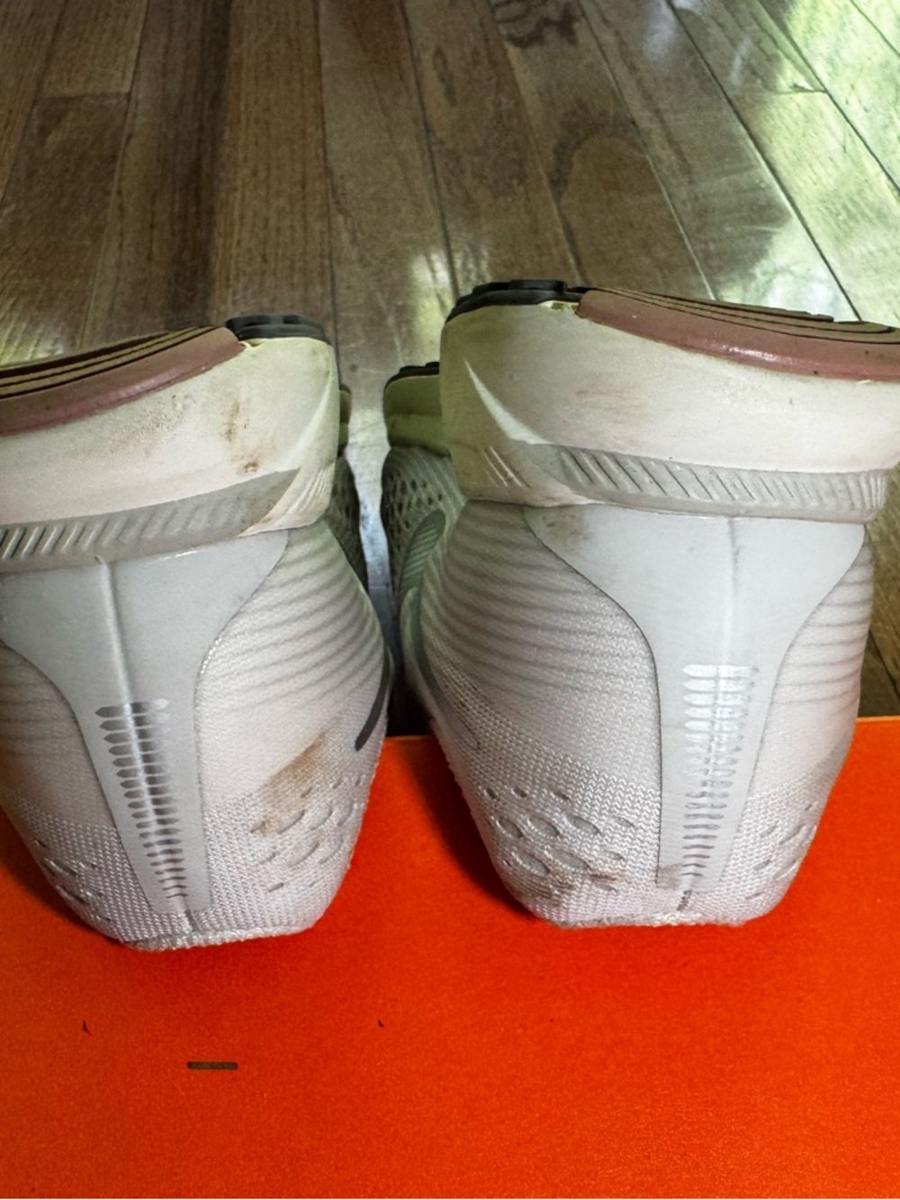 White Athletic Sneakers - Light Pink Accent